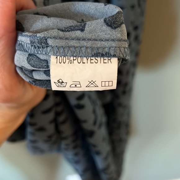 Boho Long-sleeved Maxi Dress- blue leopard print - Picture 10 of 11